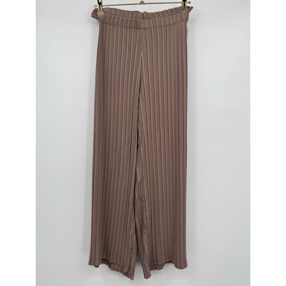 Joie Womens S Mocha Taupe Pleated Palazzo Pants High Rise Wide Leg Quiet Luxury